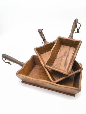 Vintage Nesting Wooden Serving Baskets – Set of 3